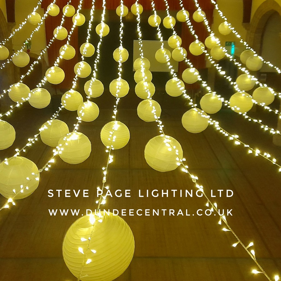 crail village hall wedding lights, Fife